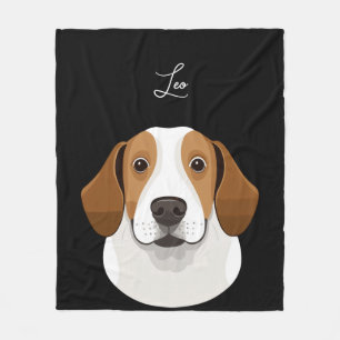Custom Pet Photo Blanket, Personalized Dog Portrai Fleece Blanket