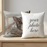 Custom Pet Photo Cat Peeking with London Big  Throw Pillow<br><div class="desc">Bring your beloved feline friend into your home decor with this unique custom pet photo pillow! Featuring an adorable close-up of a curious cat peeking out, overlaid with a stylish, soft-focus background of London's iconic Big Ben, this pillow is perfect for cat lovers and travel enthusiasts alike. Personalize it with...</div>