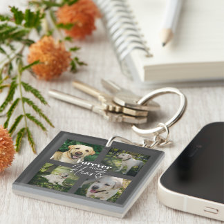 Custom Pet Photo Collage Memorial Keepsake Keychain