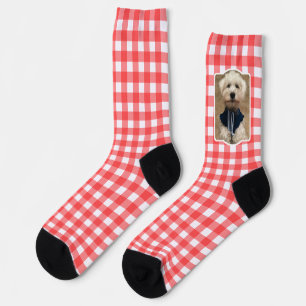 Custom Pet Photo Country Red Buffalo Check Plaid Socks