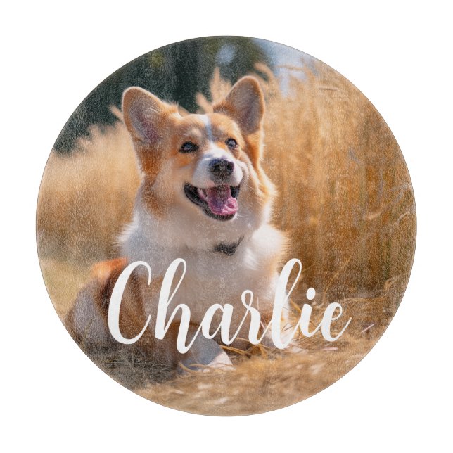 Custom Pet Photo Cutting Board (Front)