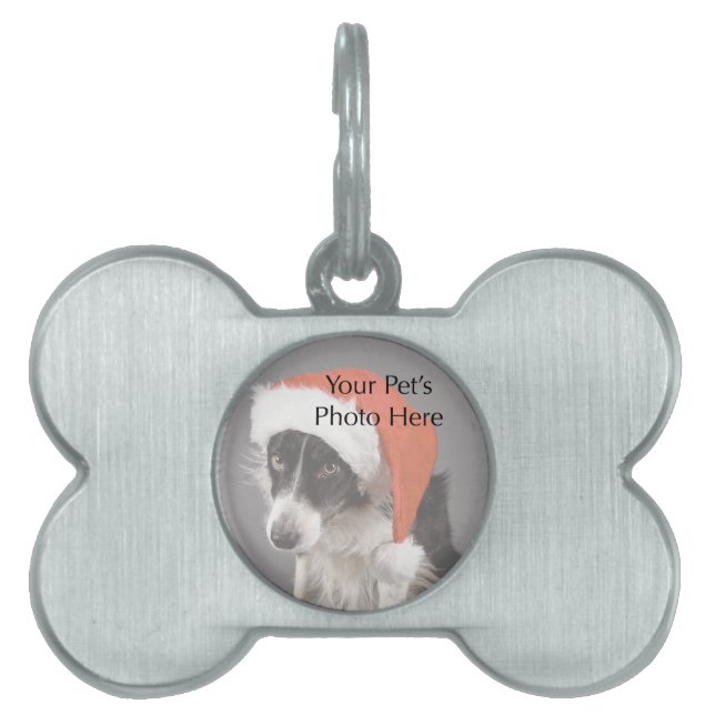 Custom Pet Photo Dog Bone Tag (Front)