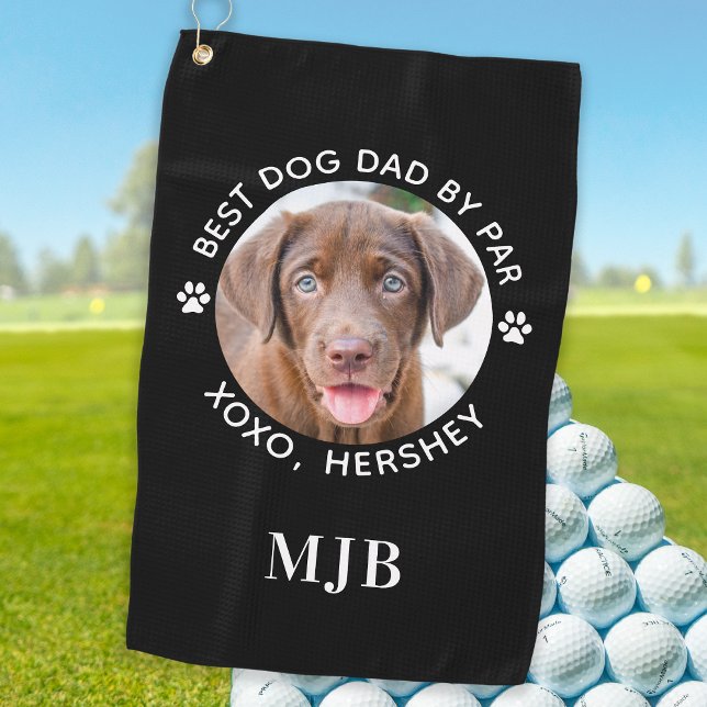 Custom Pet Photo Dog Personalized Monogram Golf Towel (Creator Uploaded)