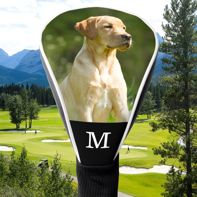 Custom Pet Photo Elegant Monogram Personalized Golf Head Cover (Creator Uploaded)