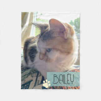 Custom Pet Photo Fleece Blanket - Personalized