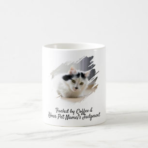 Custom Pet Photo Funny Cat Mug - Fuelled by Coffee