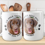 Custom Pet Photo Funny I'm Only Talking To My Dog Coffee Mug<br><div class="desc">I'm only talking to my dog today! Surprise your favourite dog lover this Mother's Day , Christmas or her birthday with this super cute custom pet photo mug. Customize this dog lover mug with your dog's favourite photos, and name and text. Double sided - you can different photos on each...</div>