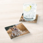 Custom Pet Photo Glass Coaster<br><div class="desc">Turn your favourite photo into a unique, personalized gift! Use a family picture, a cute pet photo, or any image you love to create something special. Perfect for holidays or any occasion, these gifts are sure to make your loved ones smile. Note: The photo shown is just an example. Please...</div>