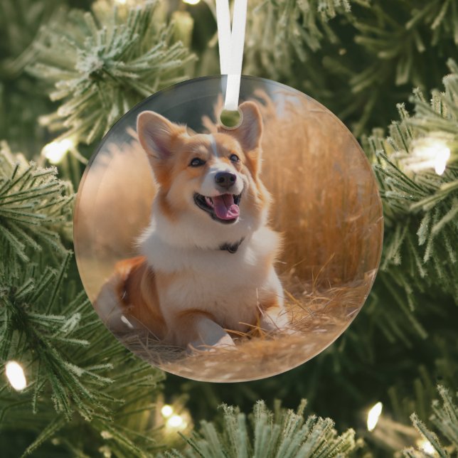 Custom Pet Photo Glass Ornament (Insitu)