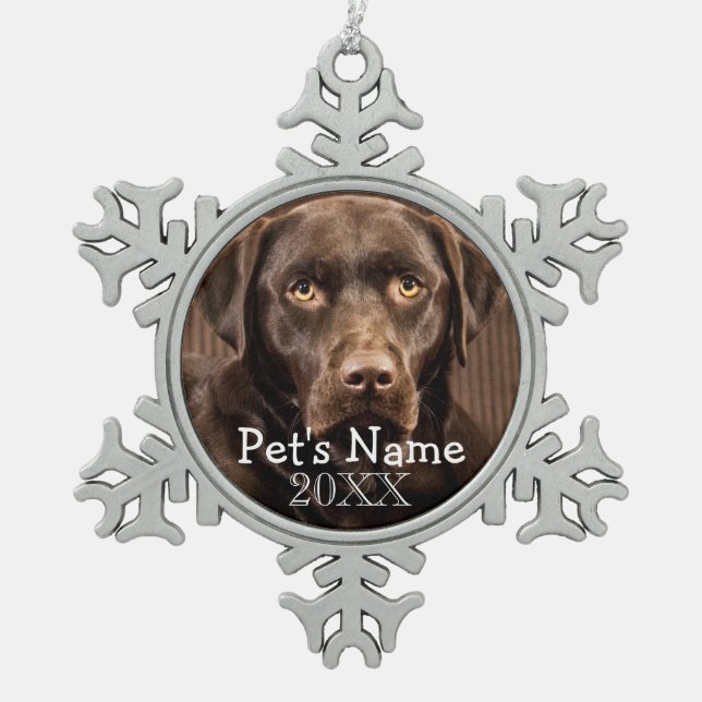 Custom Pet Photo Keepsake Holiday Ornaments (Front)