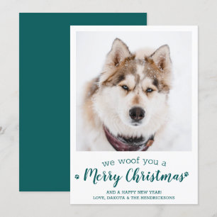 Custom Pet Photo Merry Christmas From The Dog Holiday Card