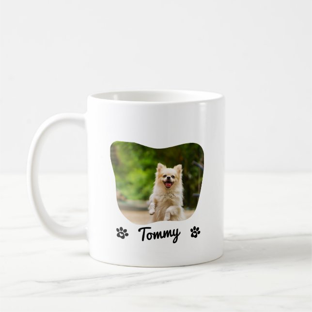 Custom Pet Photo Mug with Name & Modern Typography (Left)