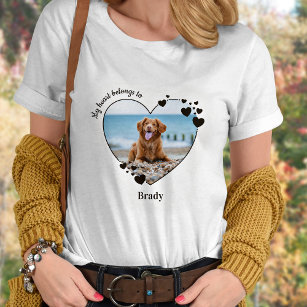 Custom Pet Photo My Heart Belongs To Dog Lover Maternity T-Shirt