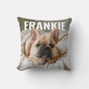 Custom Pet Photo Name PhotoPop Template Throw Pillow