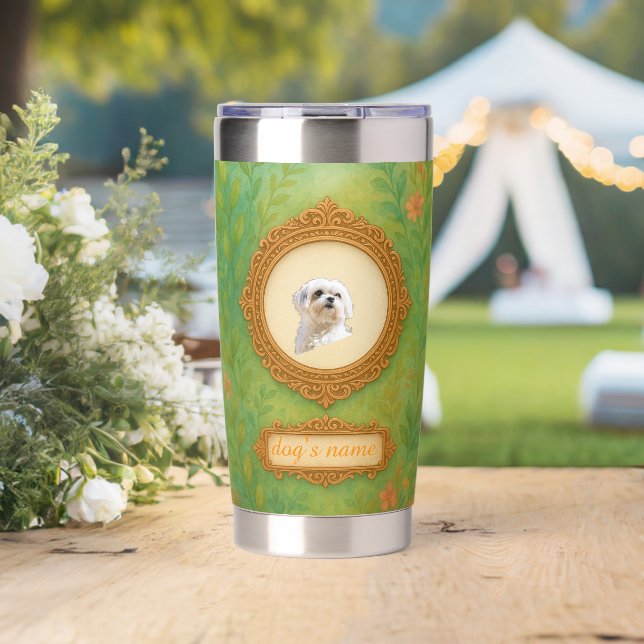 Custom Pet Photo & Name Tumbler (Wedding (Rotated))
