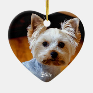 Custom Pet Photo Own Name Cute  Ceramic Ornament