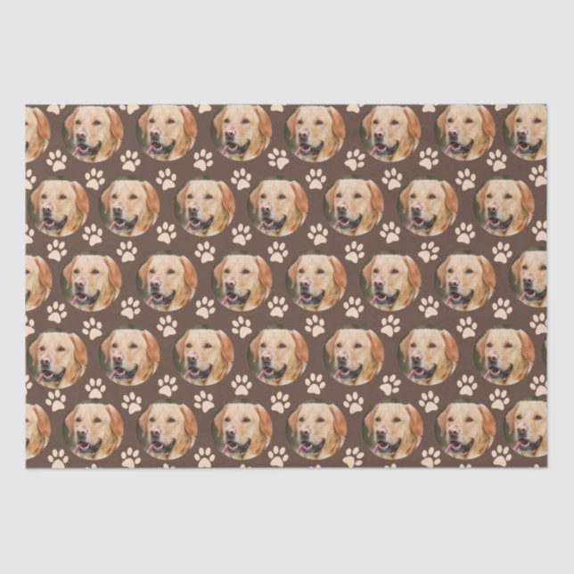 Custom Pet Photo Pattern Dog Tissue Paper (Front)