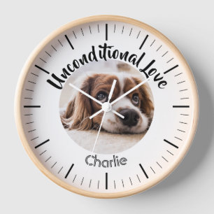 Custom pet photo personalized dog name dog photo  clock