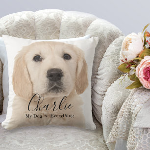 Custom Pet Photo Personalized Dog or Cat Throw  Pillow