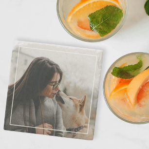 Custom Pet Photo Personalized Dog Picture  Stone Coaster
