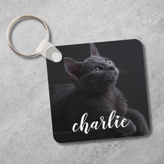 Custom Pet Photo Personalized Name Keychain (Pet Photo Keychain)