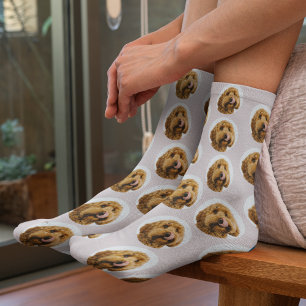 Custom Pet Photo   Personalized Pink Pet Lover  Socks