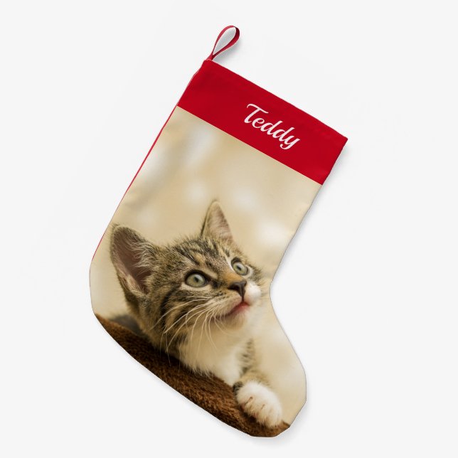 Custom Pet Photo Personalized Small Christmas Stocking (Front (Hanging))
