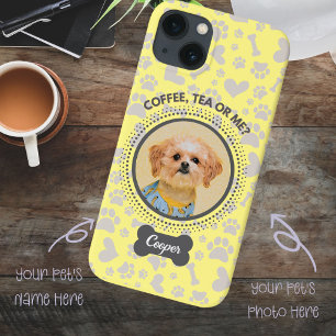 Custom Pet Photo Phone Case – “Coffee, Tea or Me?”