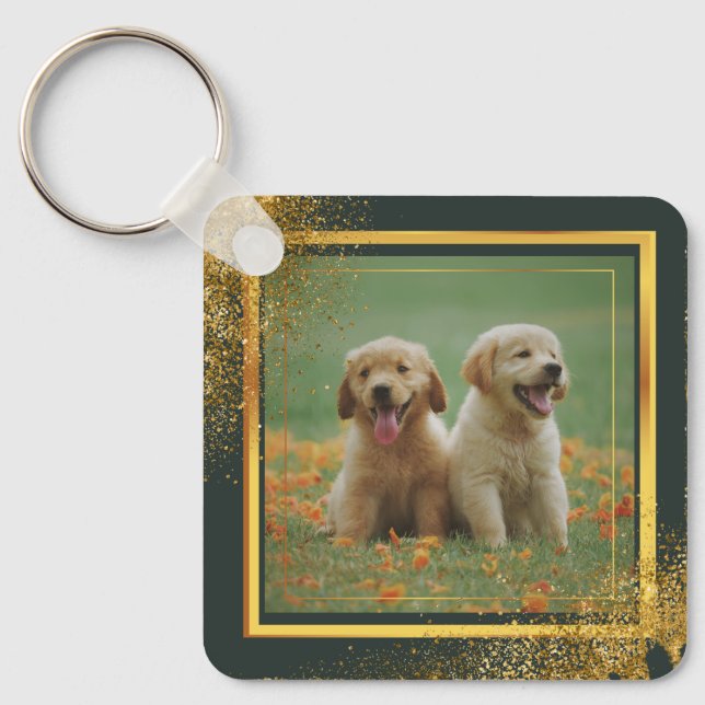 Custom Pet Photo & Saying Keychain (Front)