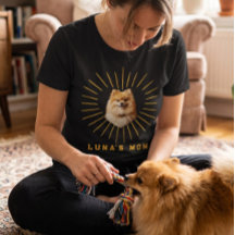 Custom Pet Photo Shirt, Sunburst Dog Mom