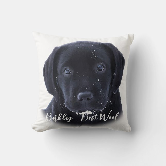 Custom Pet Photo Simple Dog Lover Keepsake Throw Pillow (Front)
