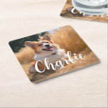 Custom Pet Photo Square Paper Coaster<br><div class="desc">Turn your favourite photo into a unique, personalized coaster! Use a family picture, a cute pet photo, or any image you love to create something special. Perfect for holidays or any occasion, these gifts are sure to make your loved ones smile. Note: The photo shown is just an example. Please...</div>