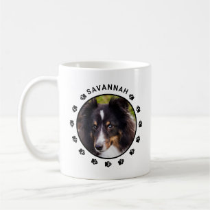 Custom Pet Photo Templates With Paws & Text Coffee Mug