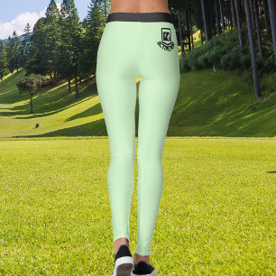 Custom Pet Photo Text Green Black Stripes Cat Mom Leggings