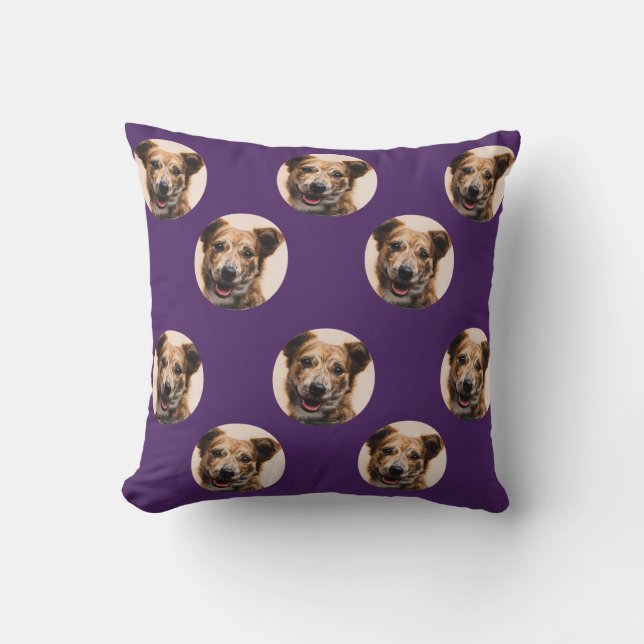 Custom Pet Photo Throw Pillow (Front)