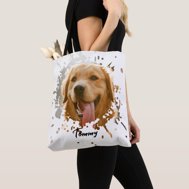 Custom Pet Photo Tote — Personalized Double-Sided  Bag (Close Up)