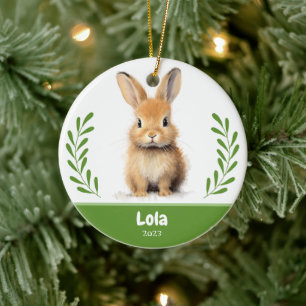 Custom Pet Photo with branch Christmas Ceramic Orn Ornament