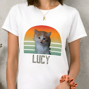 Custom Pet Photo With Name Cat Personalized Gift T-Shirt