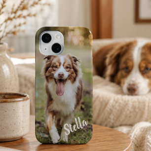 Custom Pet Photo with Personalized Name iPhone 15 Case