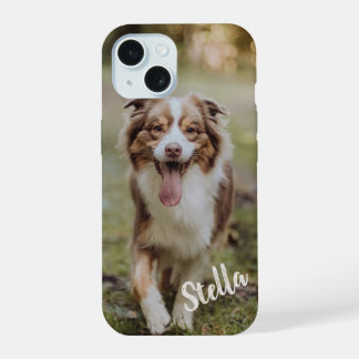 Custom Pet Photo with Personalized Name iPhone 15 Case
