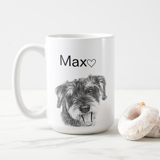 Custom Pet Portrait Coffee Mug - Personalized Gift (With Donut)
