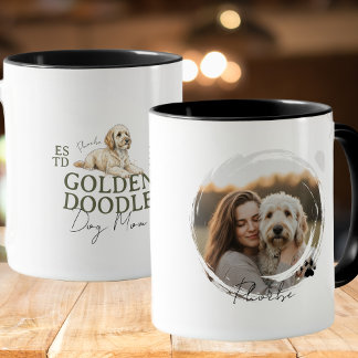 Custom Pet Portrait Dog Mom Golden Doodle Mug