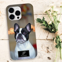 Custom Pet Portrait Elegant Monogram Name Photo