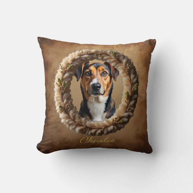 Custom Pet Portrait – Just Upload a Simple Photo Throw Pillow (Front)