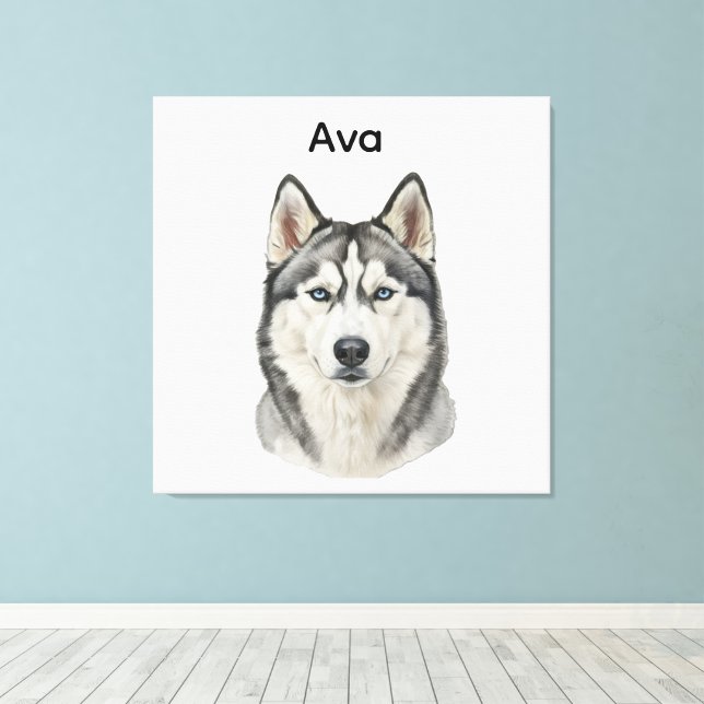 Custom Pet Portrait, Personalized Gift  Canvas Print (Insitu(Wood Floor))