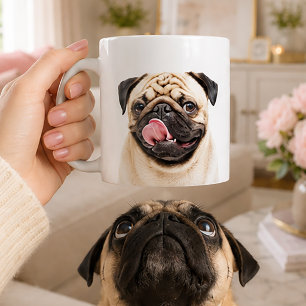 Custom Pet Portrait Upload Colour Photo + Text Coffee Mug