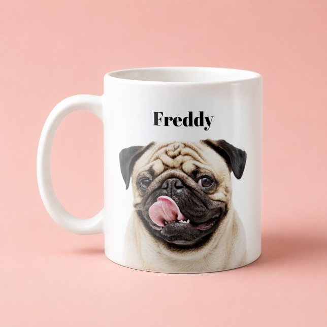 Custom Pet Portrait | Upload Photo + Text Colour  Coffee Mug (Creator Uploaded)