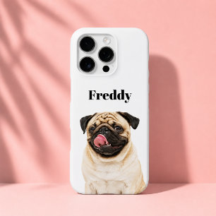 Custom Pet Portrait Upload Photo + Text Colour iPhone 16 Pro Case