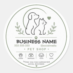 Custom Pet Shop Logo Sticker 