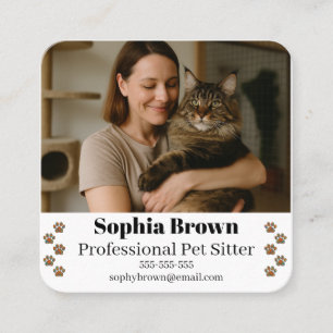 Custom Pet Sitter Business Card with Photo 